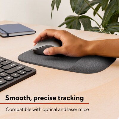 Quill Brand® Mouse Pad with Gel Wrist Rest, Gray