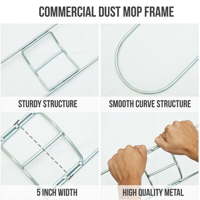 BISON LIFE 24 Dust Mop Frame, Silver, 12/Pack (BPES-MDMF-24-12)