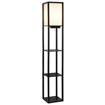 Creekwood Home Classix 62.5 Floor Lamp with Rectangular Shade, Black (CWF-3009-BK)