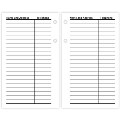 2026 AT-A-GLANCE Financial 6" x 3.5" Personal Organizer Refill Pages, White/Black (S170-50-26)