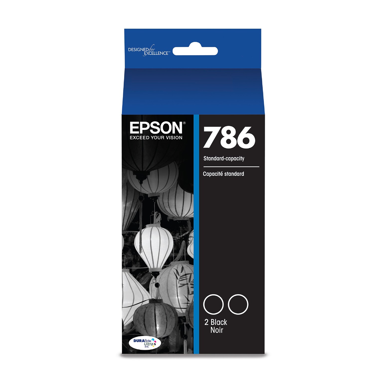 Epson T786 Black Standard Yield Ink Cartridge, 2/Pack