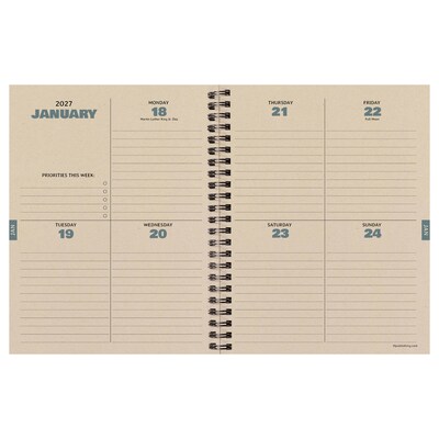2026-2027 TF Publishing Green Forest 6.5" x 8" Academic & Calendar Weekly & Monthly Planner, Dark Green (AY27-9200)