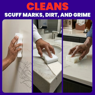 Mr. Clean PRO Commercial Magic Eraser Basic Multi-Purpose Cleaning Pads, White, 6 Pads/Box, 6 Boxes/Carton (79009)