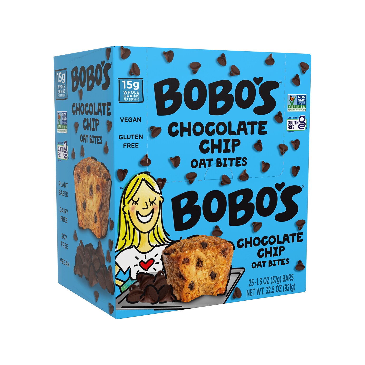 Bobos Gluten-Free Chocolate Chip Oat Bite, 32.5 oz., 25 Bars/Box (120-75-D)