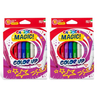 CARIOCA Magic! Washable Kids Markers, Maxi Tip, Assorted Colors, 10/Pack, 2/Bundle (CRA43181-2)