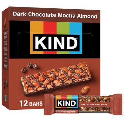 KIND Gluten Free Dark Chocolate Mocha Almond Granola Bar, 1.4 oz., 12 Bars/Box (PHW18554)
