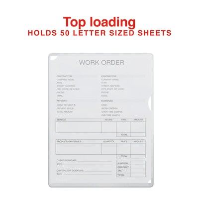 Staples Plastic Sleeve, 8.5" x 11", Clear, 10/Pack (ST63086)