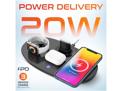 Delton HS1 Headset Stand and Wireless Charger with USB Type-C PD Adapter (DHSWC1)
