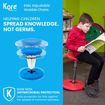 Kore Design Kids Adjustable Standard Wobble Chair 14" to 19", Blue (KD-3101)