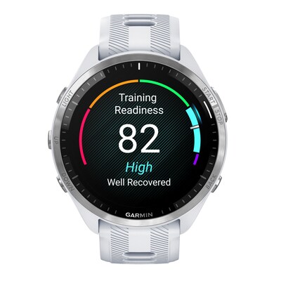 Garmin Forerunner 965 Smartwatch, GPS, 47mm, Whitestone & Powder Gray Silicone Band (010-02809-01)