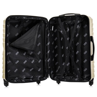 InUSA Aurum 4-Piece Hardside Spinner Luggage Set, TSA Checkpoint Friendly, Champagne (IUAURSMLXL-CHA)