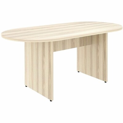 Lorell Essentials 72 Oval Conference Table, Laminate, Mahogany (LLR66370)