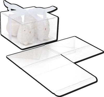 JAM Paper Pop & Lock Top Clear Gift Boxes,  5 1/8" x 5 1/8" x 3", 25/pack (CB-PLB200)