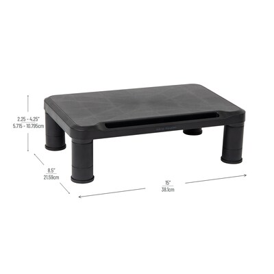 Mind Reader Adjustable Monitor Stand, Black, 2/Pack (2SMPLMON-BLK)