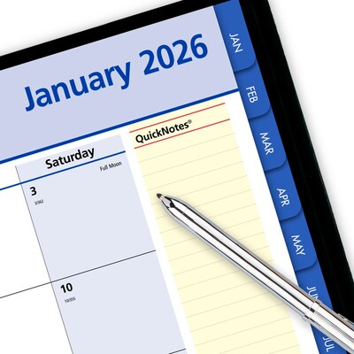 2026 AT-A-GLANCE QuickNotes 7" x 8.75" Monthly Planner, Faux Leather Cover, Black (76-08-05-26)