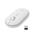 Logitech Pebble M350 Wireless Ambidextrous Optical USB Mouse, Off-White (910-005770)