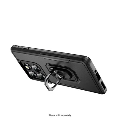 SaharaCase Raider Series ArmorPro Kickstand Case for Motorola Edge, Shock Absorbing, Scorpion Black (CP00855)