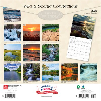 2026 BrownTrout Connecticut Wild & Scenic 12 x 12 Monthly Wall Calendar (9798330703029)