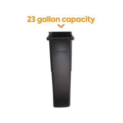 Coastwide Professional™ Slim Plastic Trash Can with no Lid, Black, 23 Gal.  (CW50718)