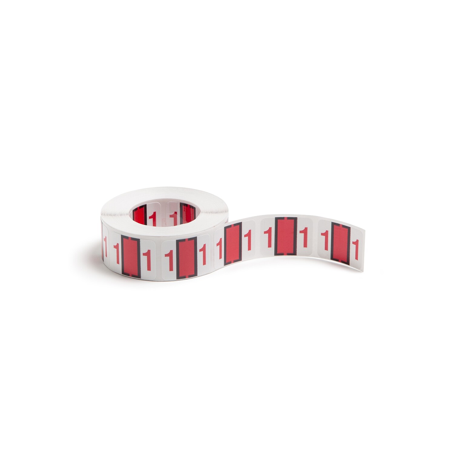 Smead BCCRN Color Coded Numeric Labels, 1 x 1.25, Red, 500/Roll (67371)