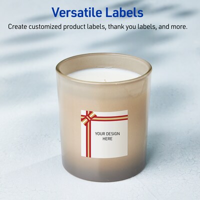 Avery Square Multipurpose Labels, 3" x 3", White, 60/Pack (19479370589)