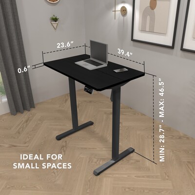Mount-It! 40"W Electric Rectangular Adjustable Standing Desk, Black (MI-8035)