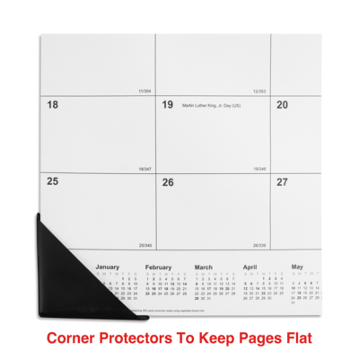 2026 Staples 22" x 17" Monthly Desk Pad Calendar, Unlined, Black/White (ST58448-26)