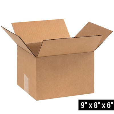 9 x 8 x 6 Shipping Boxes, 32 ECT, Brown, 25/Bundle(986)