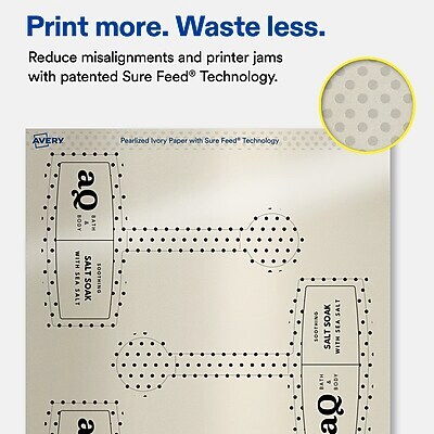 Avery Laser/Inkjet Multipurpose Labels, 5-7/8" x 4", Pearlized Ivory, 75 Labels/Pack (19479370777)