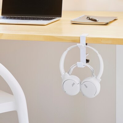 JVC Foldable On-Ear Headphones with Microphone, White (HA-S33UC)