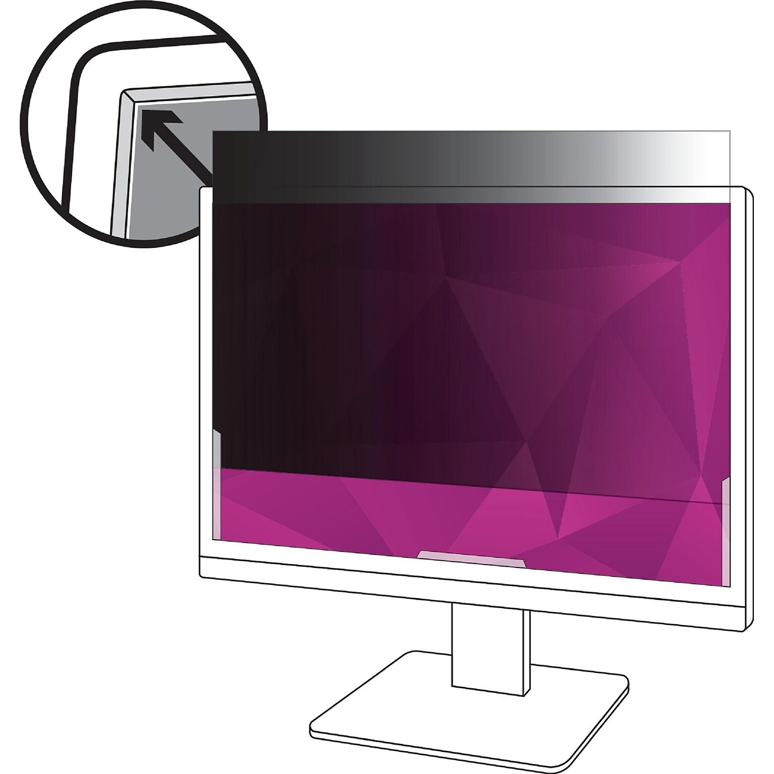 3M High Clarity Privacy Filter for 24 Widescreen Monitor, 16:10 Aspect Ratio (MMMHC240W1B)