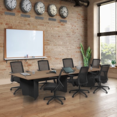 Regency Array 144W x 48D Conference Table with Grommet, Noble Oak/Black (ACT14448NOBK)