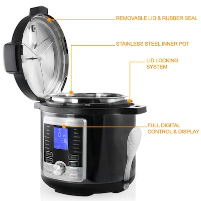 MegaChef 6-Quart Digital Electric Pressure Cooker, Silver (937111967M)