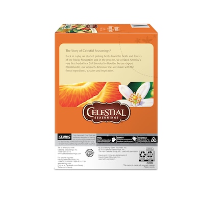 Celestial Seasonings Mandarin Orange Spice Herbal Tea, Keurig® K-Cup® Pods, 24/Box (14735)