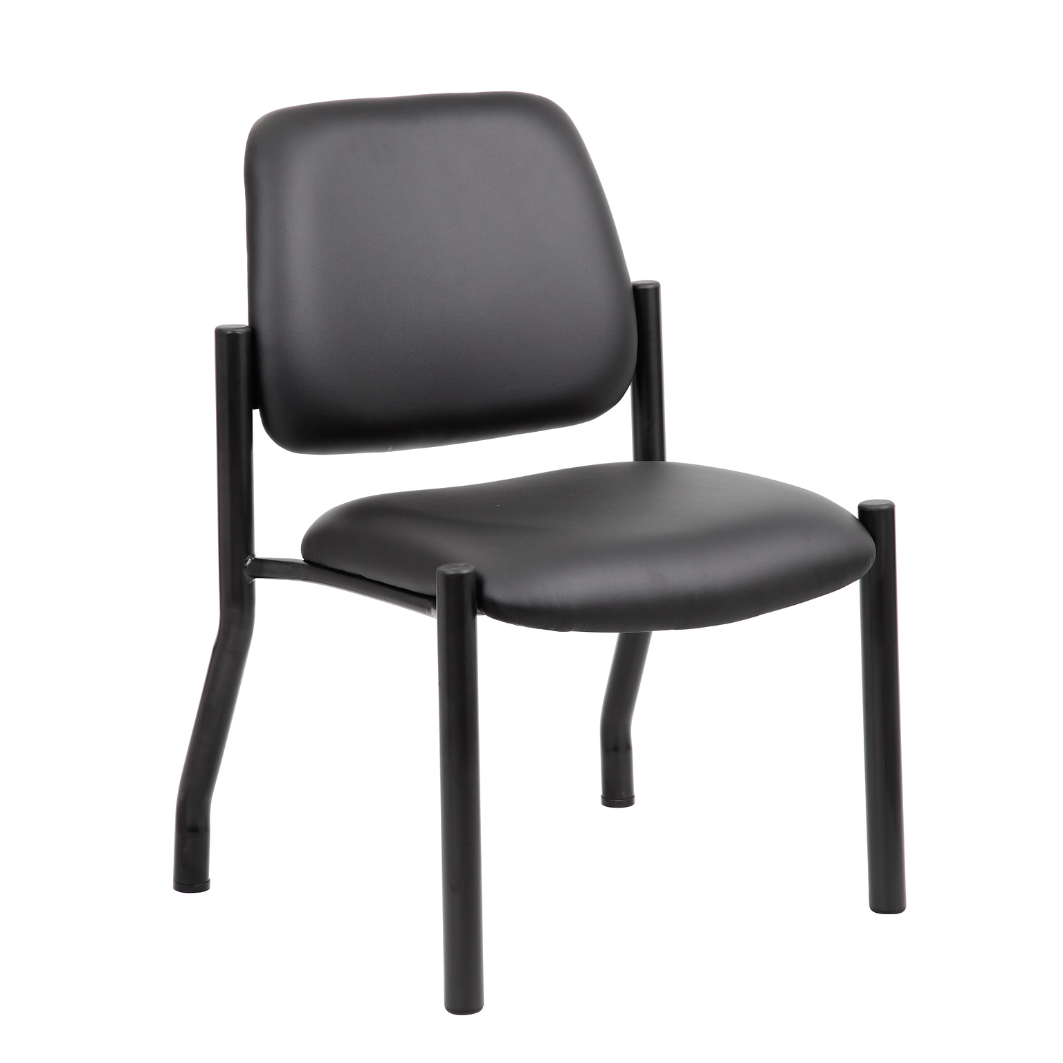 Boss Office Products Bariatric Armless Vinyl Guest and Reception Area Chair, Black (B9595AM-BK)