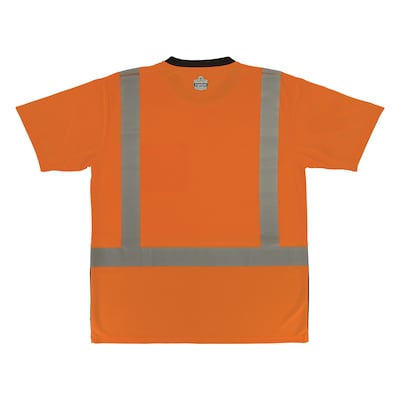 GloWear 8286BK High Visibility Short Sleeve Black Bottom T-Shirt, ANSI Type R Class 2, Orange, 4XL (22198)