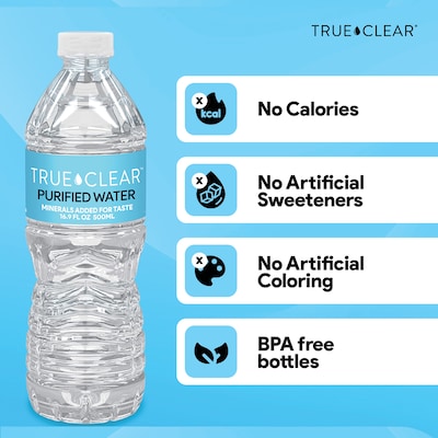 True Clear™ Purified Bottled Water, 16.9 fl. oz. Bottles, 24/Carton (TC54594)