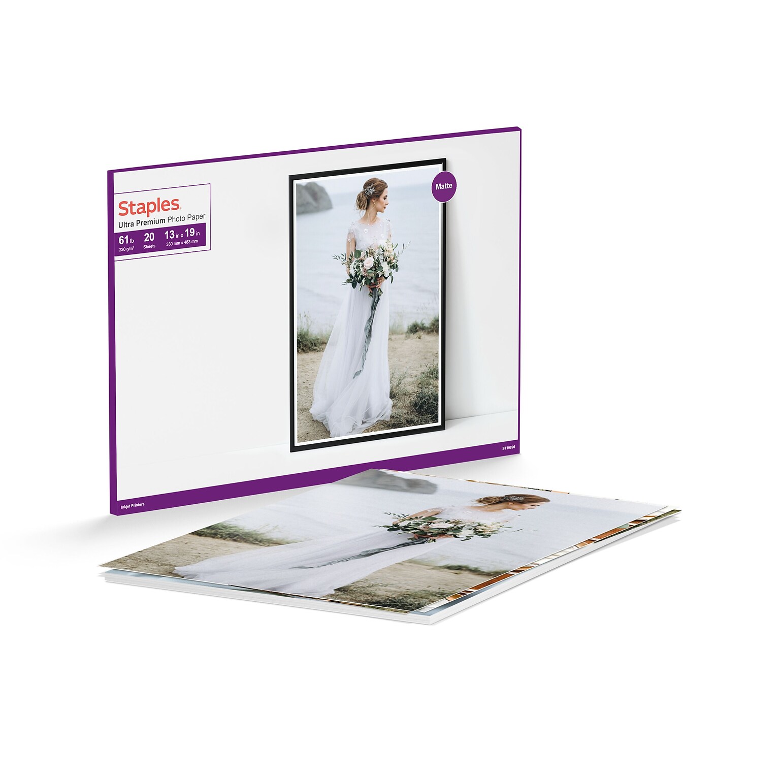 Staples Ultra Premium Matte Photo Paper, 13W x 19L, 20/Pack (19896-CC)