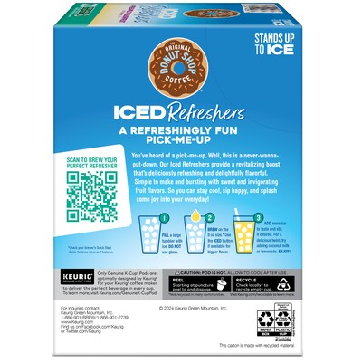 The Original Donut Shop Iced Refreshers Pineapple Passion Fruit, Keurig® K-Cup® Pods, 80/Carton (5000379381CT)