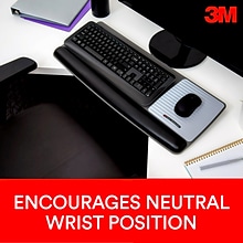 3M Gel Wrist Rest with Platform for Keyboard and Mouse, Gray, Tilt Adjustable, Precise Mouse Pad (WR