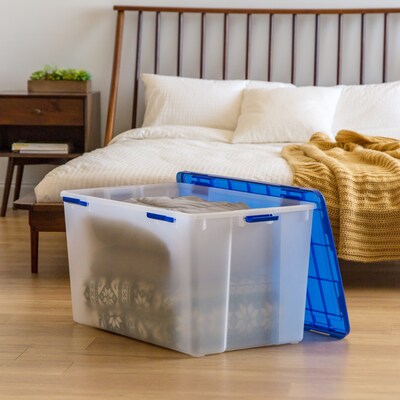 Iris 156 Quart Storage Container with Lid, Plastic, Clear (500190)