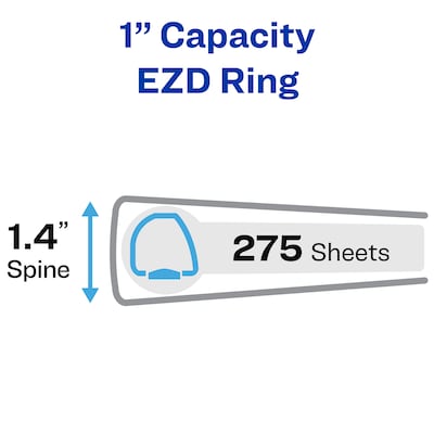 Avery Heavy Duty 1 3-Ring View Binders, One Touch EZD Ring, Navy Blue (79809)