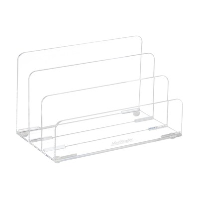Mind Reader 3-Compartment Acrylic Desk Organizer, Clear (ASORT3-CLR)