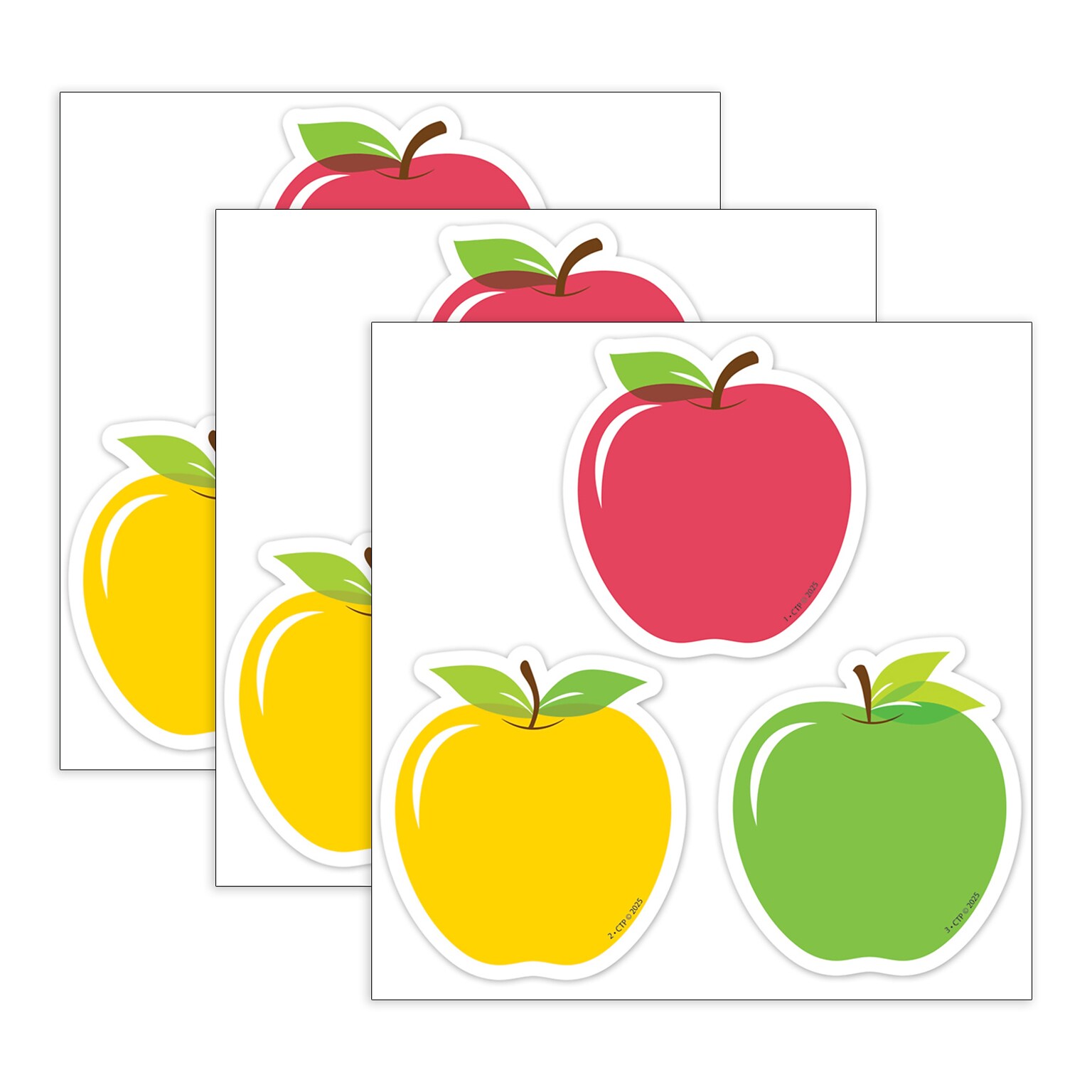 Creative Teaching Press Apple Time Apples Designer Cut-Outs, 36/Pack, 3 Packs/Bundle (CTP11059-3)