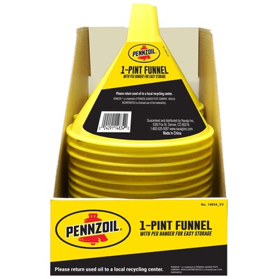 Pennzoil Funnel, 1 Pint, Yellow, 24/Carton (14834)