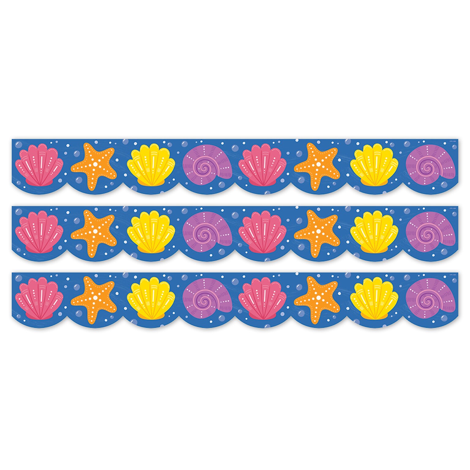 Creative Teaching Press EZ Border, Bulletin Board Border, 3 x 2, Sea Friends Seashells, 24/Pack, 3 Packs/Bundle (CTP11056-3)