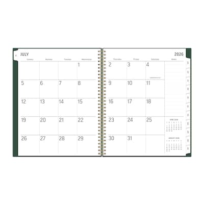 2026-2027 Blue Sky Deep Forest 8" x 11" Academic Year Monthly Planner, Plastic Cover, Green (161657)