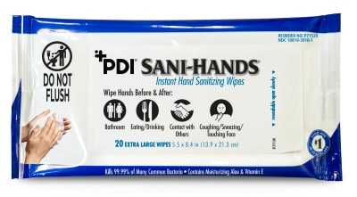 PDI Sani-Hands 70% Alcohol Hand Sanitizing Wipes, 20 Wipes/Canister, 48/Carton (P71520)