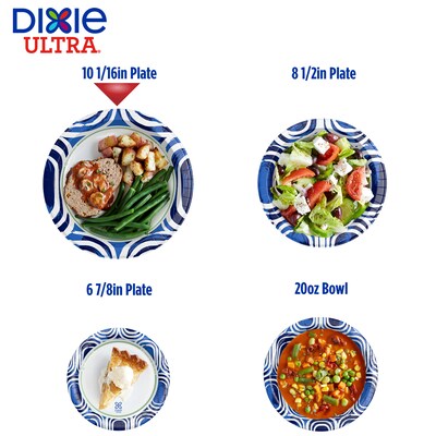 Dixie Ultra 10" Paperboard Plates, Multicolored, 64 Plates/Pack(16525)