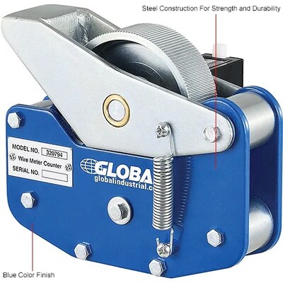 Global Industrial Heavy-Duty Wire Meter Counter, 1/16" - 1" Capacity (320794)